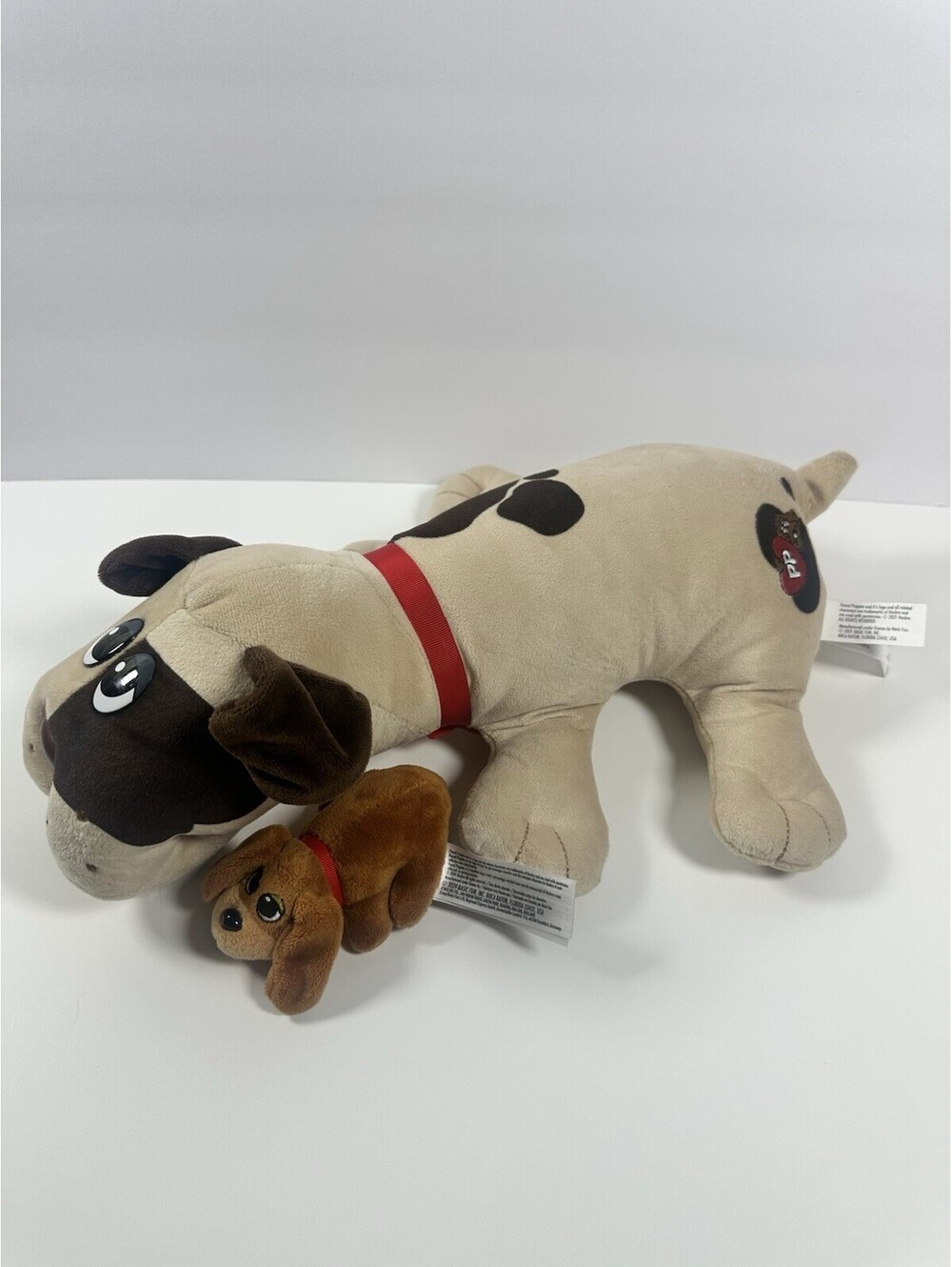 2021 Pound Puppy By Hasbro 18" Dog Brown Tan Name Tag Collar And Baby Puppy 2024